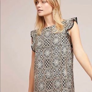Anthropologie Antik Batik Metallic Tile Dress NWT